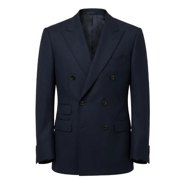 Classic Navy Blue Double Breasted Suit Jacket