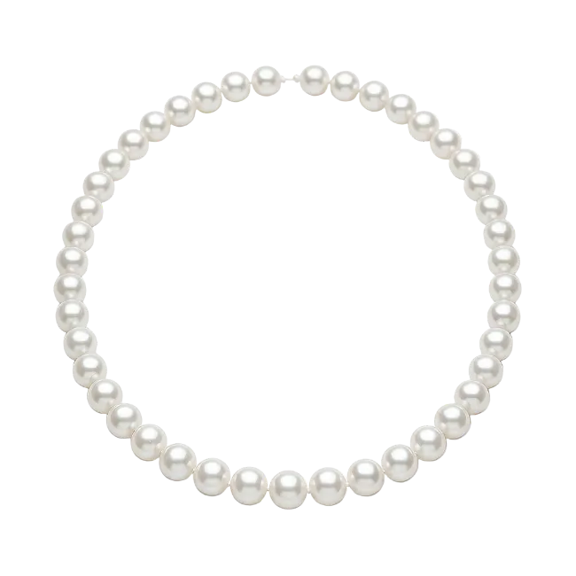 Classic White Pearl Necklace Ring Shape