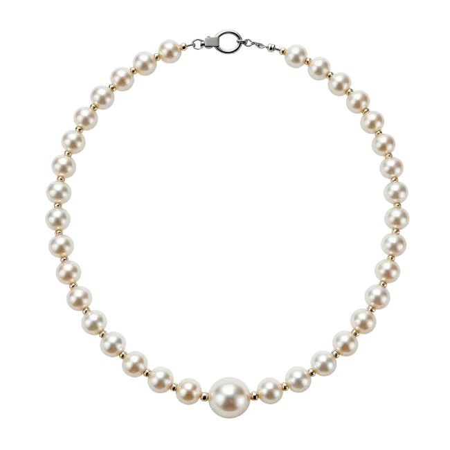 Classic White Pearl Necklace with Silver Clasp