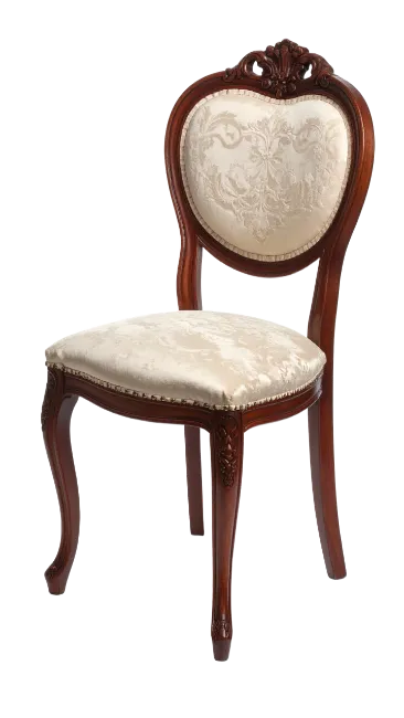 Classic wooden dining chair with upholstered seat and back
