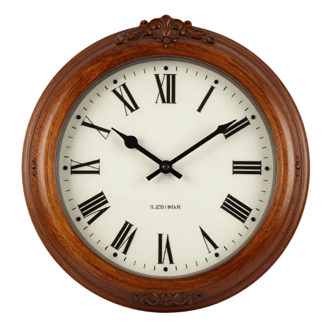 Classic Wooden Wall Clock with Roman Numerals