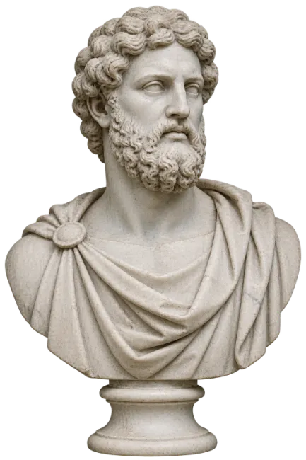 Classical Greek Statue Bust of Bearded Man