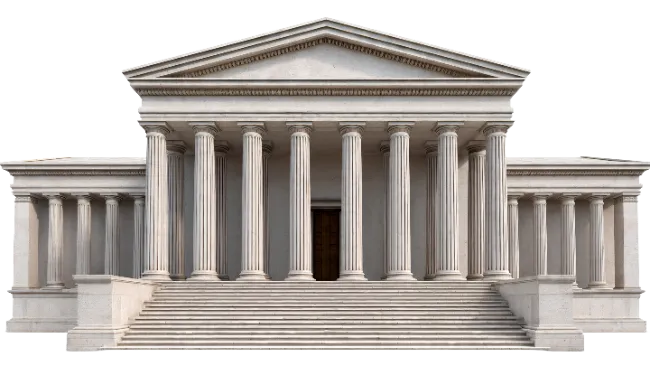 Classical Greek Temple Architecture with Columns