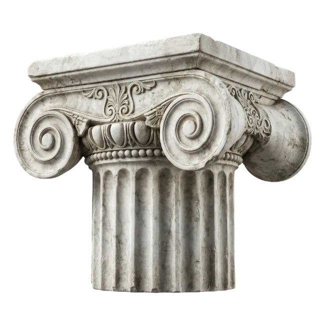 Classical Ionic Capital Architectural Element