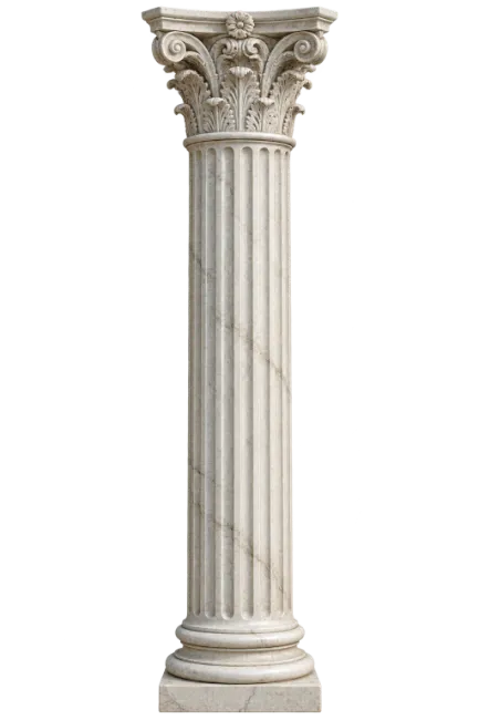 Classical Marble Column with Corinthian Capital