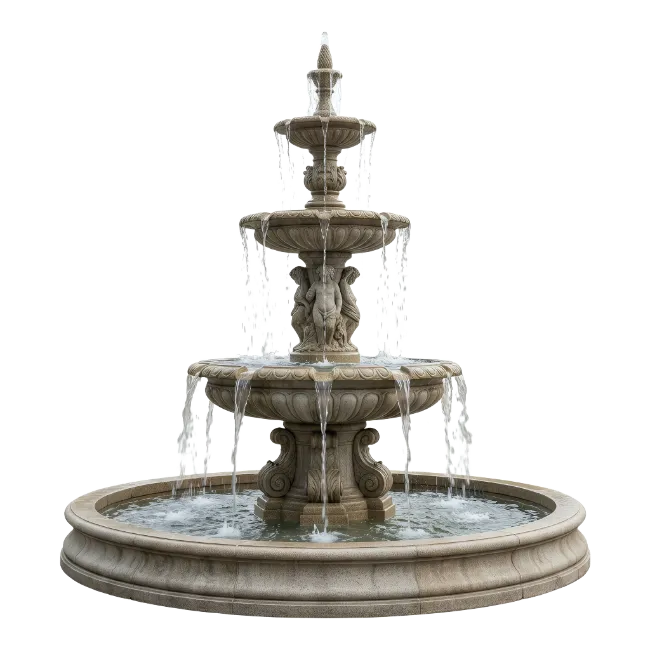 Classical Tiered Stone Fountain