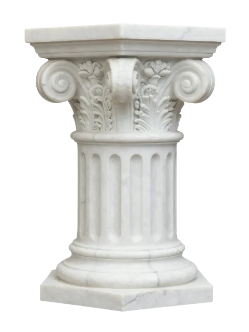 Classical White Marble Pedestal Pillar