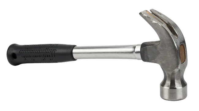 Claw Hammer with Steel Head and Rubber Grip