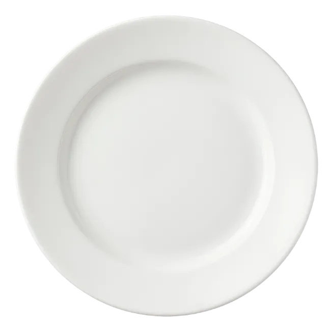 Clean White Ceramic Dinner Plate Top View