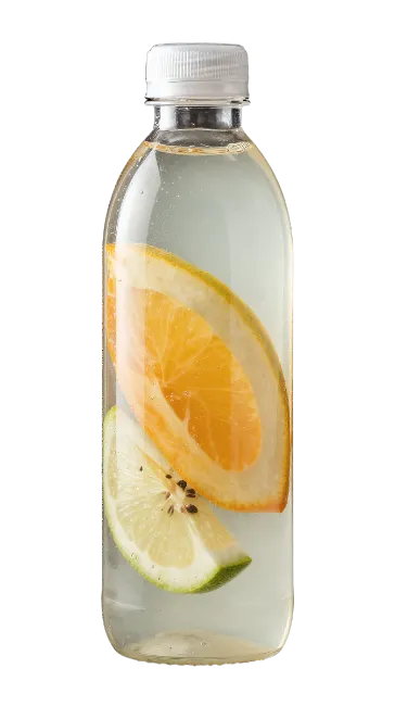 Clear Bottle Filled With Infused Citrus Water