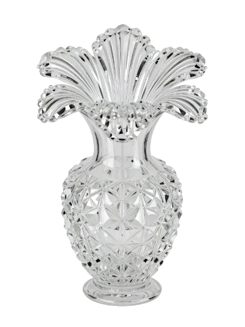 Clear Cut Crystal Flower Vase