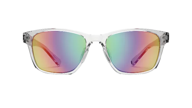 Clear Frame Sunglasses with Rainbow Lenses