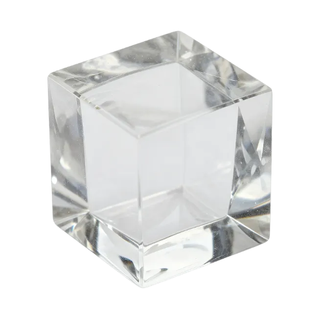 Clear Glass Cube Paperweight