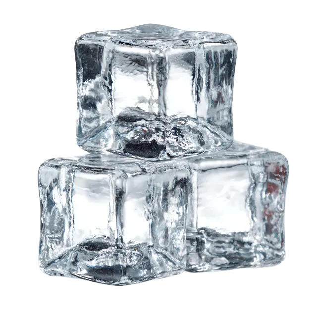 Clear Ice Cubes Stacked Together