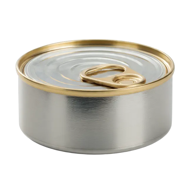 Closed Metal Food Can with Pull Tab