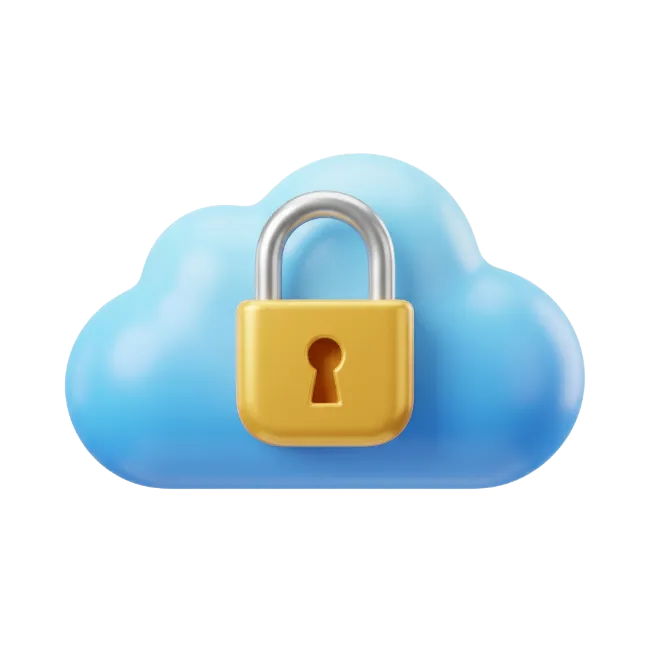 Cloud Security Icon with Padlock