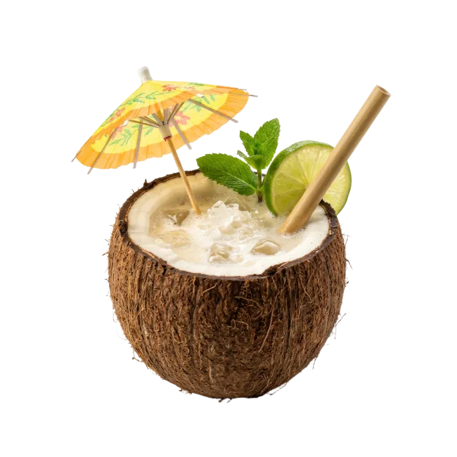 Coconut Cocktail in Half Shell