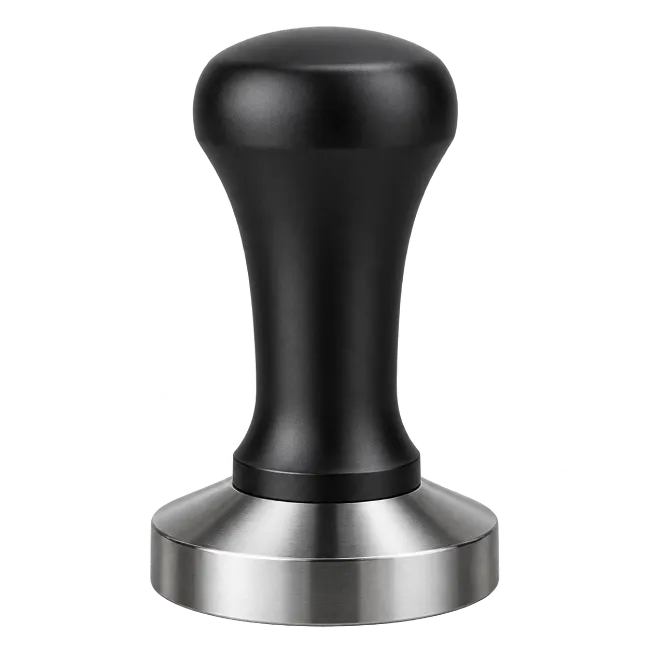 Coffee Tamper with Black Handle and Metal Base