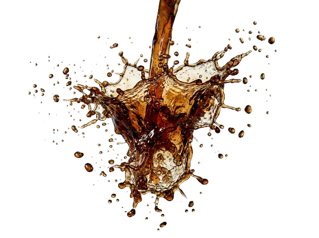 Cola splash liquid pour