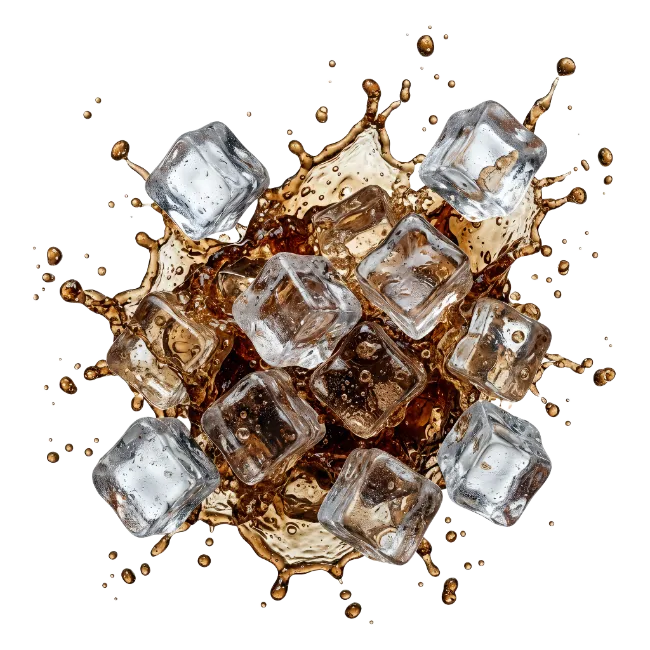 Cola Splash with Ice Cubes