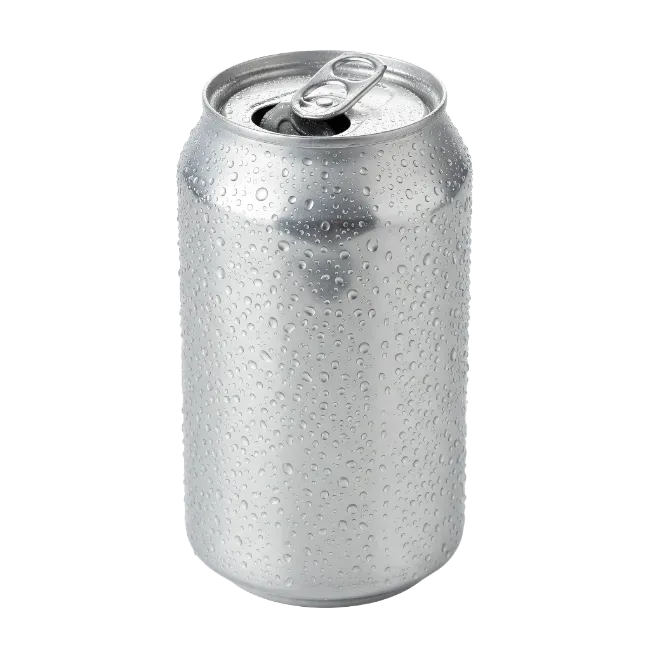 Cold Aluminium Soda Can with Water Droplets
