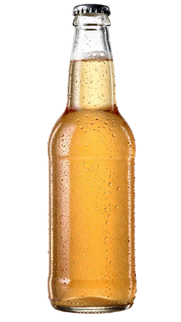 Cold Glass Beer Bottle With Condensation Drops