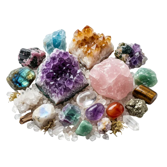 Collection of Assorted Gemstones and Crystals
