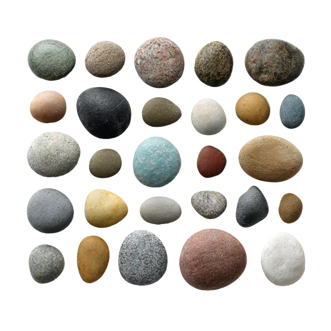 Collection of Assorted Natural Stones and Pebbles