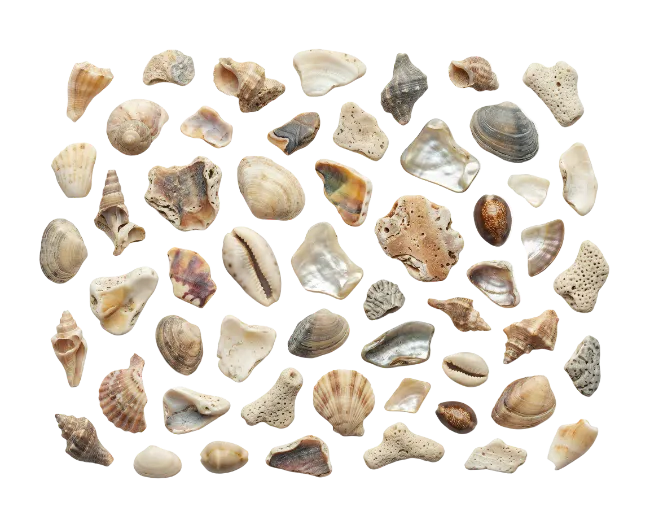 Collection of Sea Shells and Coral