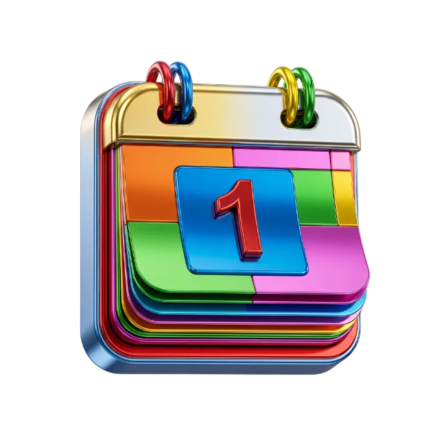 Colorful 3D Desktop Calendar Icon