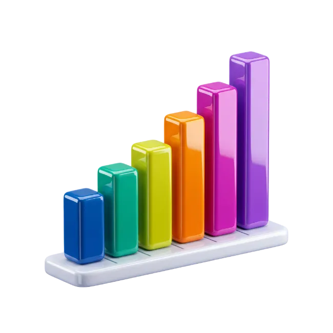 Colorful 3D Growth Chart Bar Graph