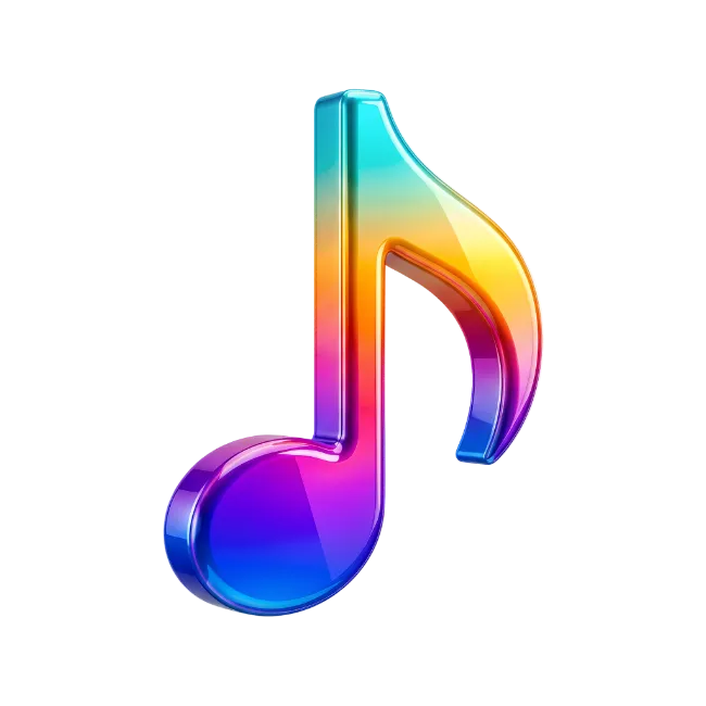 Colorful 3D Musical Note Symbol