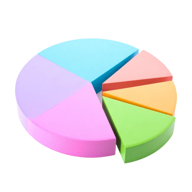 Colorful 3D Pie Chart Infographic