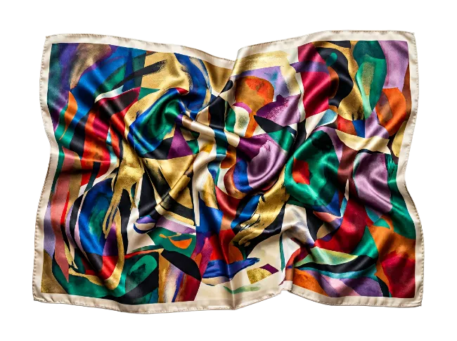 Colorful Abstract Silk Scarf