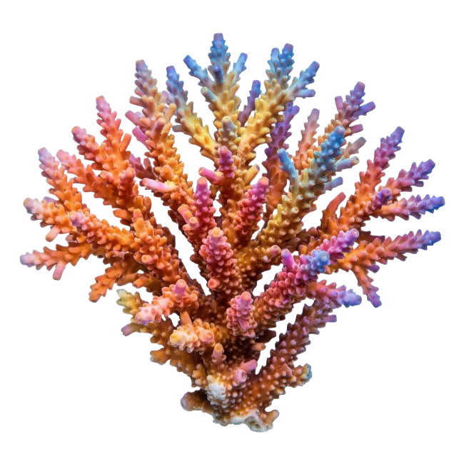 Colorful Acropora Coral Colony