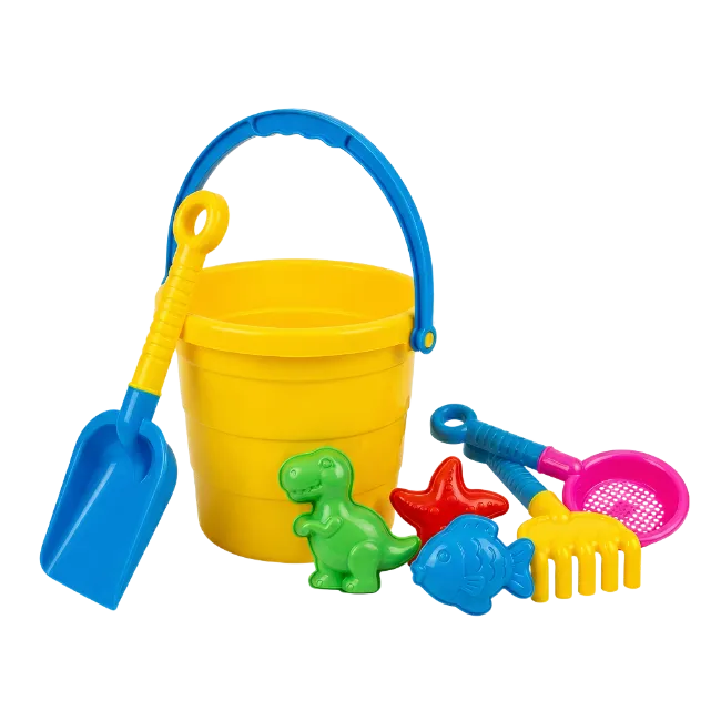 Colorful Beach Sand Toys Set with Bucket and Shovel