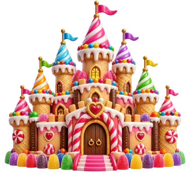 Colorful Candy Castle Illustration