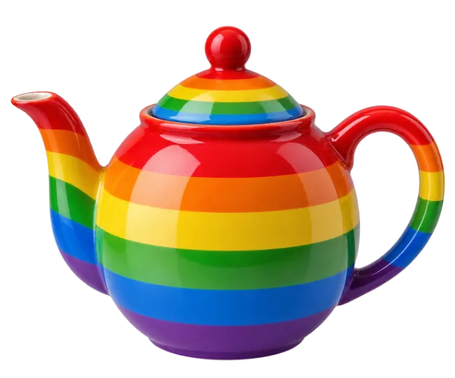 Colorful Ceramic Rainbow Teapot