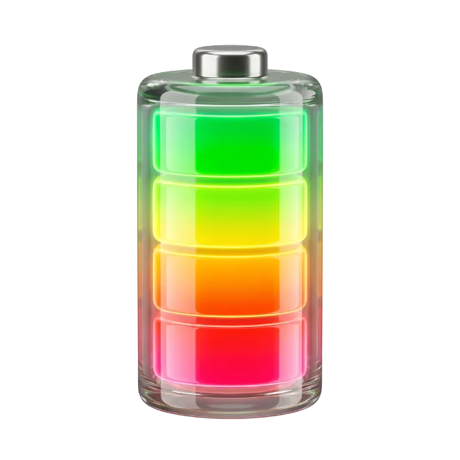 Colorful Glass Battery Icon