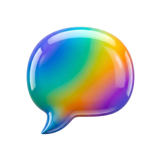 Colorful Glossy Speech Bubble Icon