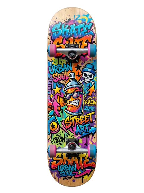 Colorful Graffiti Art Skateboard Deck