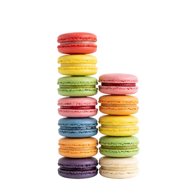 Colorful Macaron Towers Stacked Together
