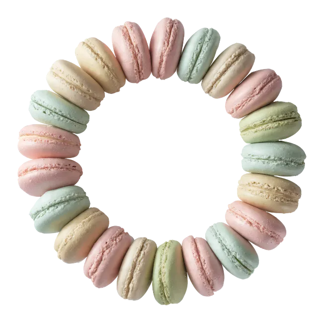Colorful Macarons Arranged in a Circle