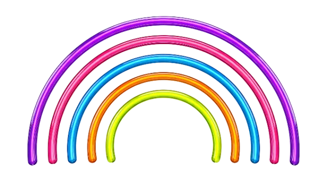 Colorful Neon Rainbow Arch Graphic