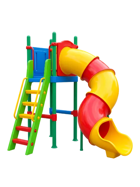 Colorful Playground Slide With Stairs