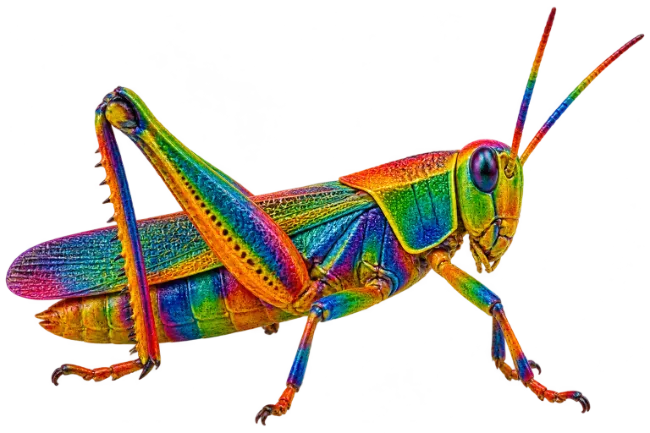 Colorful Rainbow Grasshopper Insect