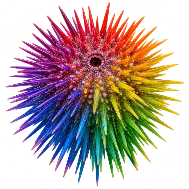 Colorful Sea Urchin with Vibrant Spikes