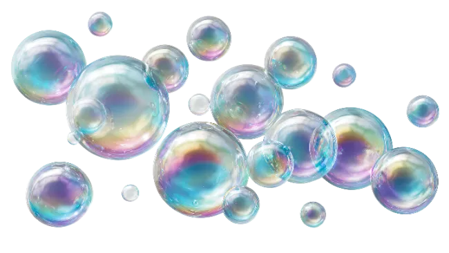 Colorful Soap Bubbles Floating