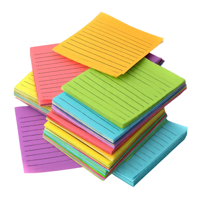 Colorful Stack of Lined Sticky Notes