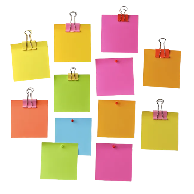 Colorful Sticky Notes with Clips